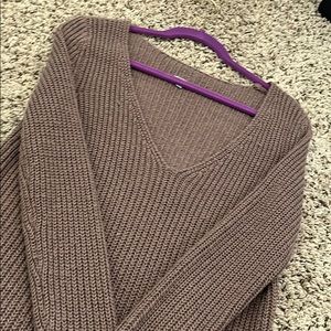 Brown/ purple low cut sweater